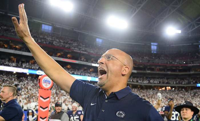 James Franklin celebrates